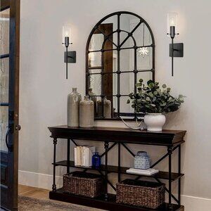 Modern Wall Sconces Set of 2, Black Bathroom Vanity Light, - 2 Pack